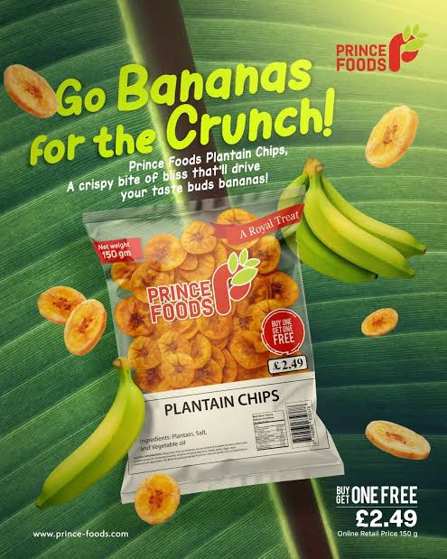 Prince Food Plantain Chips(Sweet)150gm(Buy One Get One Free)
