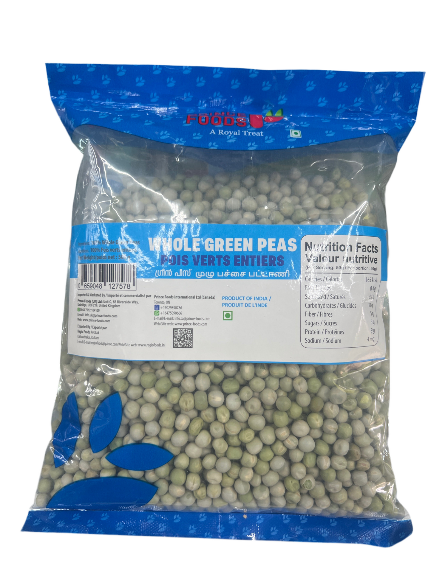 Prince Foods Whole Green Peas 500g