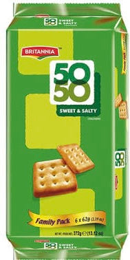Britannia 50/50 Biscuits Family Packet 372gm