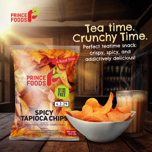Prince Food spicy Tapioca Chips 150gm(Buy One Get One Free)