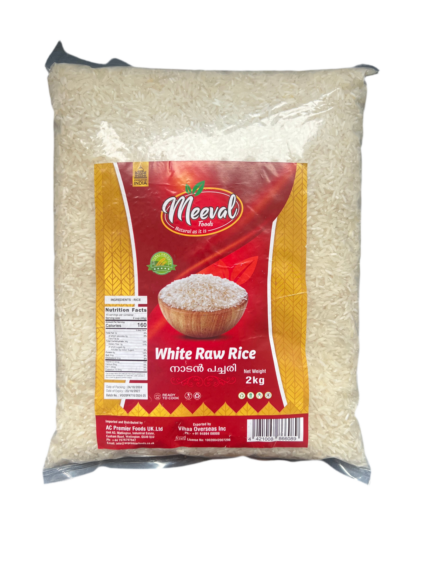Meeval White Raw Rice 2kg