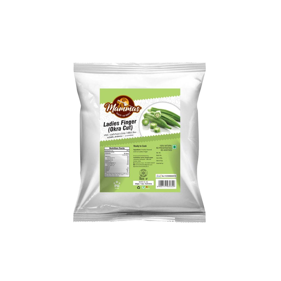 Mammas Ladies Finger (Okra Cut) 454g
